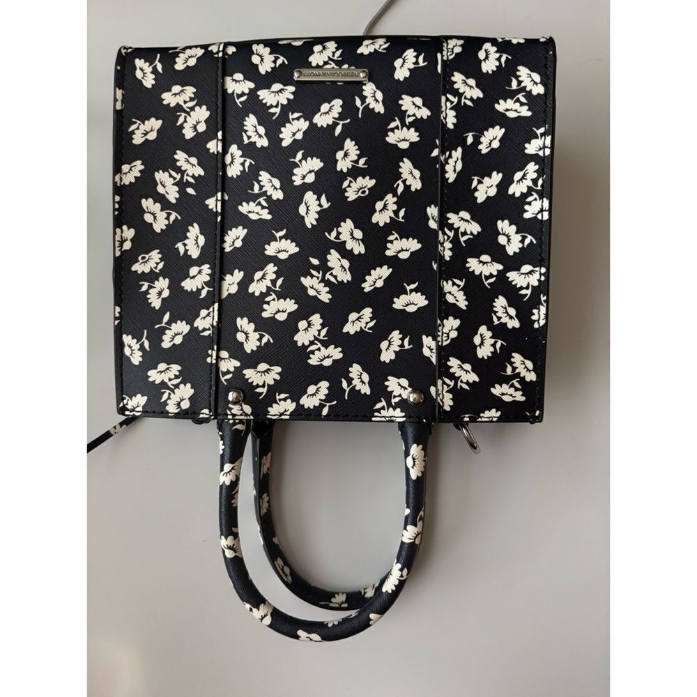 Rebecca Minkoff Mab Mini Cross-Body Bag in Black /White Foral / No Long Strap - Picture 4 of 7